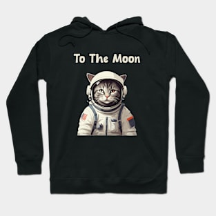 Astronaut cat going to moon Hoodie